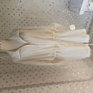 Kasper Ivory Lightweight Longline Textured Zip Front Top Or Lightweight Jacket